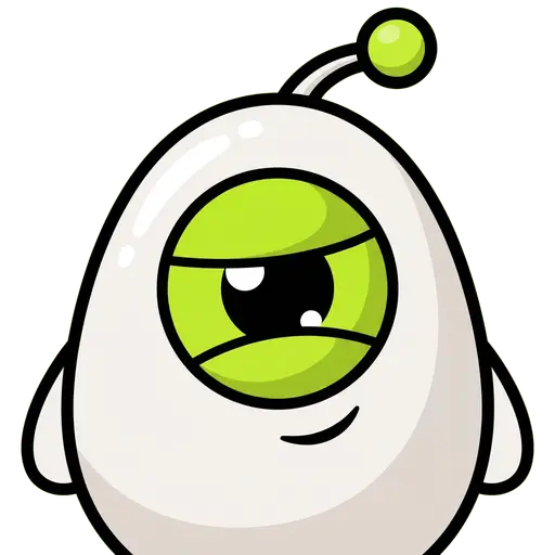 Gullu, a one-eyed egg mascot with an antenna